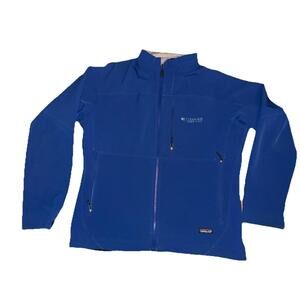 PATAGONIA men's Guide softshell fleece jacket XL Business Logo Pockets Blue